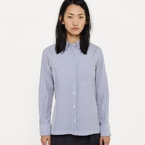 Sacai Blue Striped Button-Up Shirt - Medium